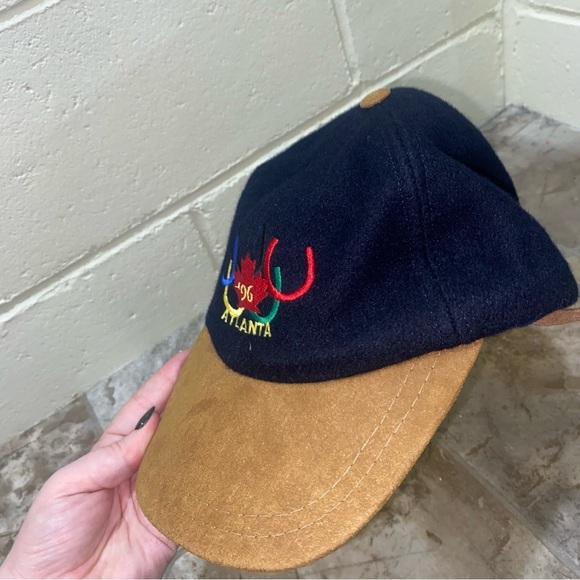Vintage Atlanta 1996 Olympic Suede Hat unisex no official branding leather strap - Picture 11 of 14